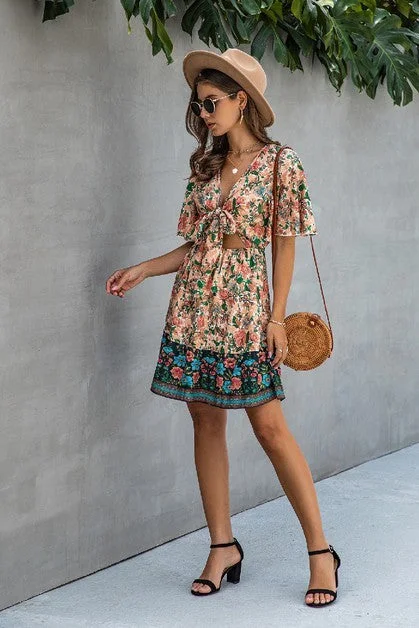 Romantic Tenderness Romantic Tenderness Mountain Valley Women's Dresse Knot Floral Dresses Romantic Tenderness Romantic Tenderness Mountain Valley Women's Dresse Knot Floral Dresses