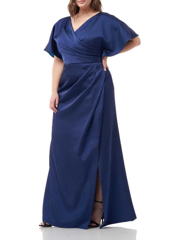Romantic Skirt Design Romantic Skirt Design Plus Womens Satin Pleated Evening Dress