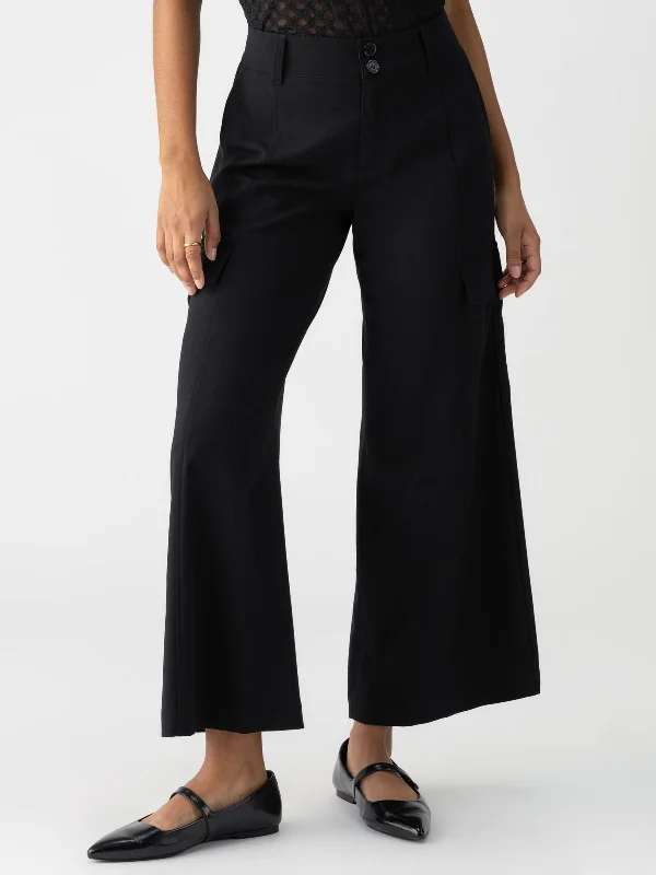 Chic Style Chic Style Rebel Wide Leg Standard Rise Crop Pant Black