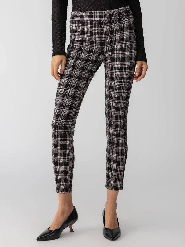 Casual Denim Style Casual Denim Style Runway Semi High Rise Legging Almond Plaid
