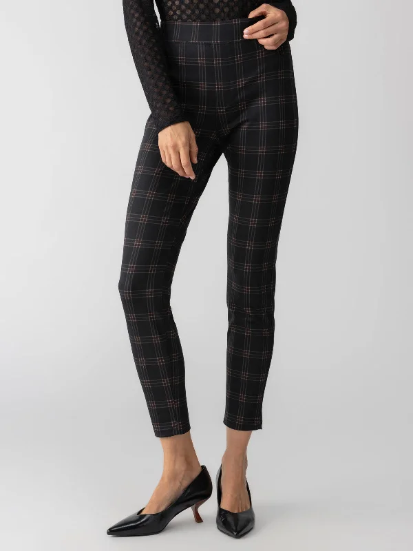 Simple Style Simple Style Runway Semi High Rise Legging Garnet Plaid