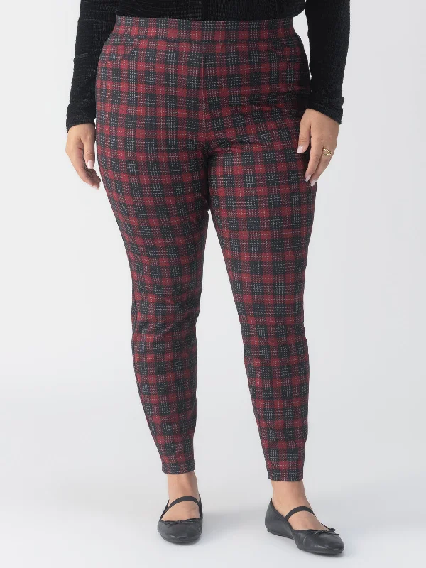 Casual Print Design Casual Print Design Runway Semi High Rise Legging Mars Red Check Inclusive Collection Casual Print Design Casual Print Design Runway Semi High Rise Legging Mars Red Check Inclusive Collection