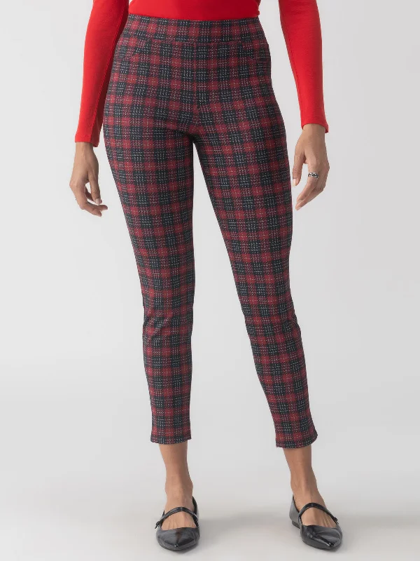 Romantic Lightness Romantic Lightness Runway Semi High Rise Legging Mars Red Check
