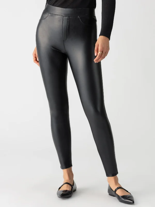 Simple Casual Wear Simple Casual Wear Runway Semi High Rise Legging Slick Black