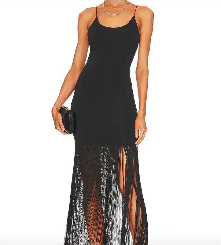 Soft Vintage Streetwear Soft Vintage Streetwear Steph Scoop Neck Fringe Dress in Black Soft Vintage Streetwear Soft Vintage Streetwear Steph Scoop Neck Fringe Dress in Black
