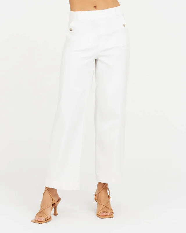 Elegant Slim Skirt Elegant Slim Skirt Stretch Twill Cropped Wide Leg Pant In White