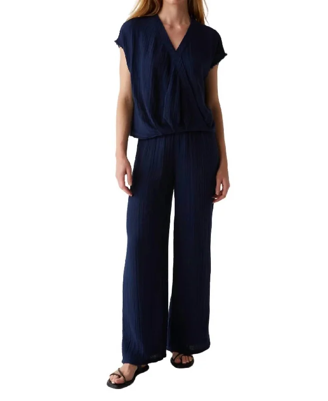 Elegant Interpretation Design Elegant Interpretation Design Susie Smocked Waist Pant In Nocturnal Elegant Interpretation Design Elegant Interpretation Design Susie Smocked Waist Pant In Nocturnal