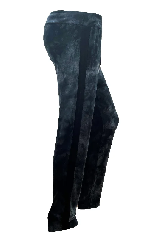 Romantic Off-Shoulder Style Romantic Off-Shoulder Style Tie Dye Track Jogger In Oil Black