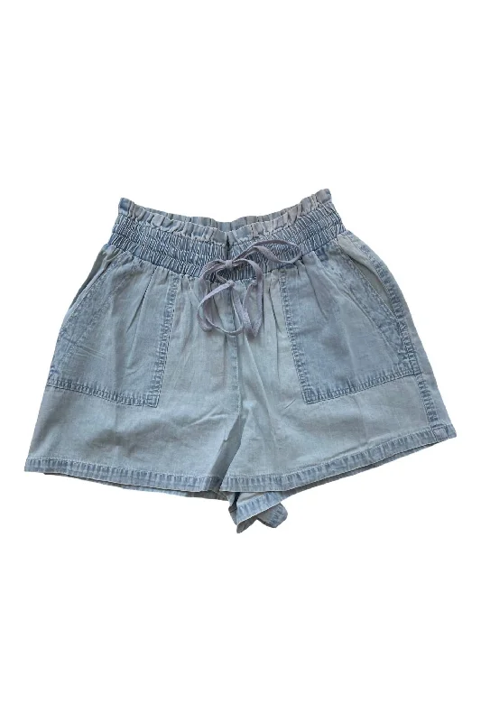 Simple And Color Simple And Color Women Denim Short In Washed Blue