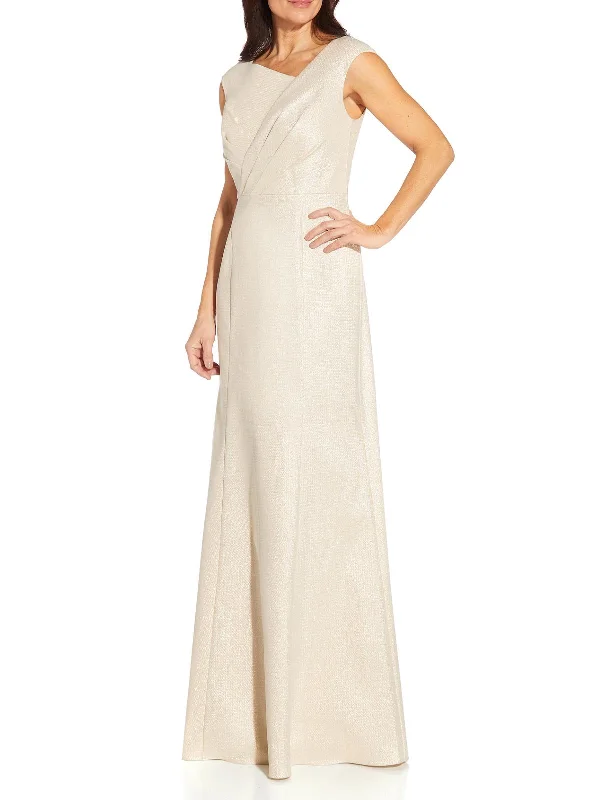 Elegant Temperament Elegant Temperament Womens Metallic Maxi Evening Dress