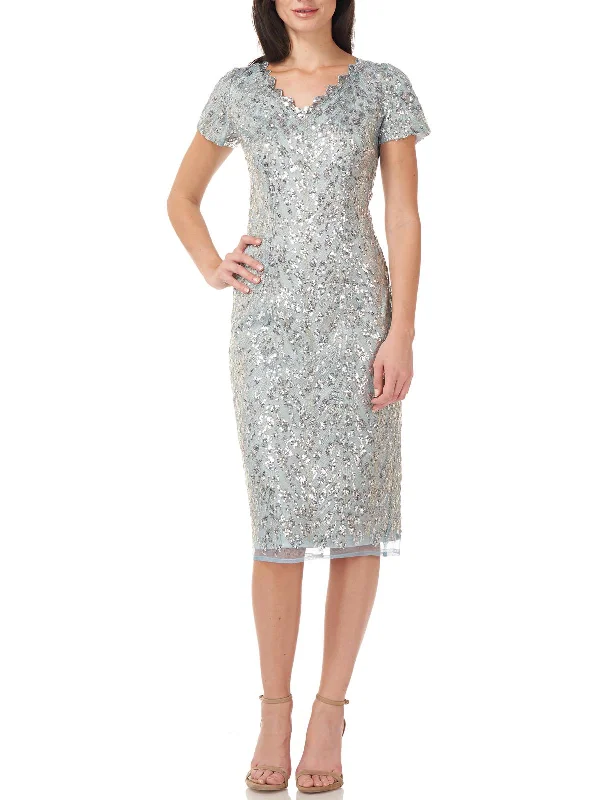 Romantic Retro Style Romantic Retro Style Womens Sequined Scalloped Cocktail and Party Dress Romantic Retro Style Romantic Retro Style Womens Sequined Scalloped Cocktail and Party Dress