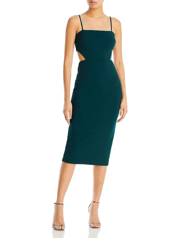 Elegant Feminine Style Elegant Feminine Style Womens Side Cut-Out Mid-Calf Midi Dress Elegant Feminine Style Elegant Feminine Style Womens Side Cut-Out Mid-Calf Midi Dress