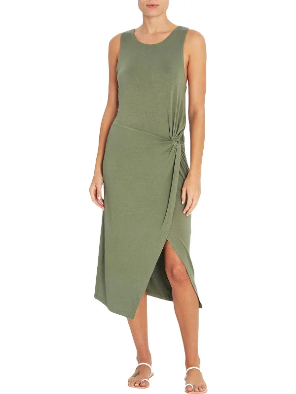 Chic Style Chic Style Womens Sleeveless Midi Wrap Dress