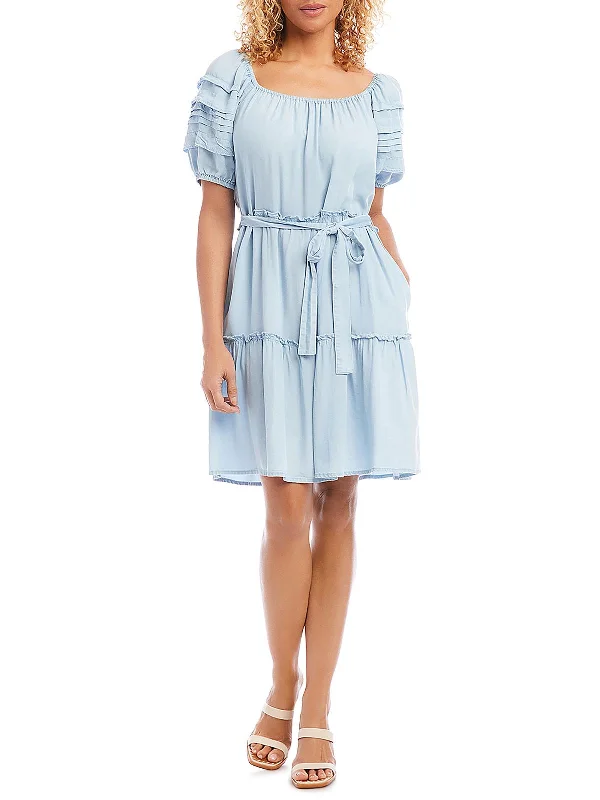 Casual Comfort Casual Comfort Womens Tiered Short Fit & Flare Dress