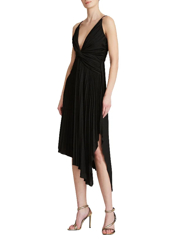 Personalized Contrast Design Personalized Contrast Design Womens Twist Front Pleated Evening Dress Personalized Contrast Design Personalized Contrast Design Womens Twist Front Pleated Evening Dress