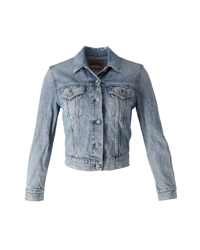 Casual Print Design Casual Print Design Acne Studios Denim Jacket in Light Blue Cotton Casual Print Design Casual Print Design Acne Studios Denim Jacket in Light Blue Cotton