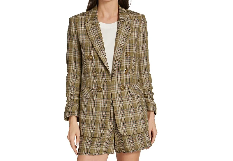 Elegant And Sweet Style Elegant And Sweet Style Beacon Dickey Jacket Padded Shoulder Blazer in Plaid/Multi Elegant And Sweet Style Elegant And Sweet Style Beacon Dickey Jacket Padded Shoulder Blazer in Plaid/Multi