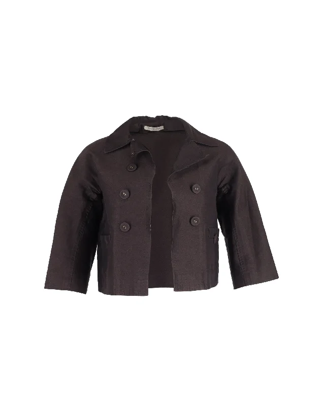 Minimalism Minimalism Bottega Veneta Cropped Bolero Jacket in Brown Cotton