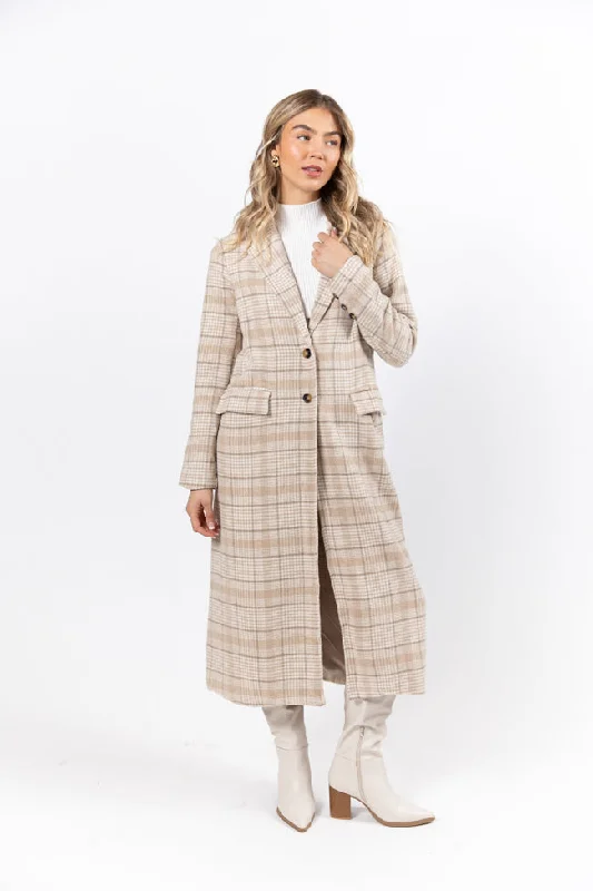 Personalized Creativity Personalized Creativity Chill Out Tan Plaid Coat