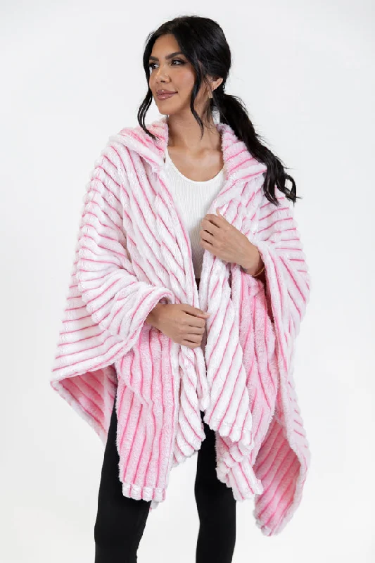 Casual Denim Style Casual Denim Style Cover Me Up Pink Luxe Fur Sherpa Wrap