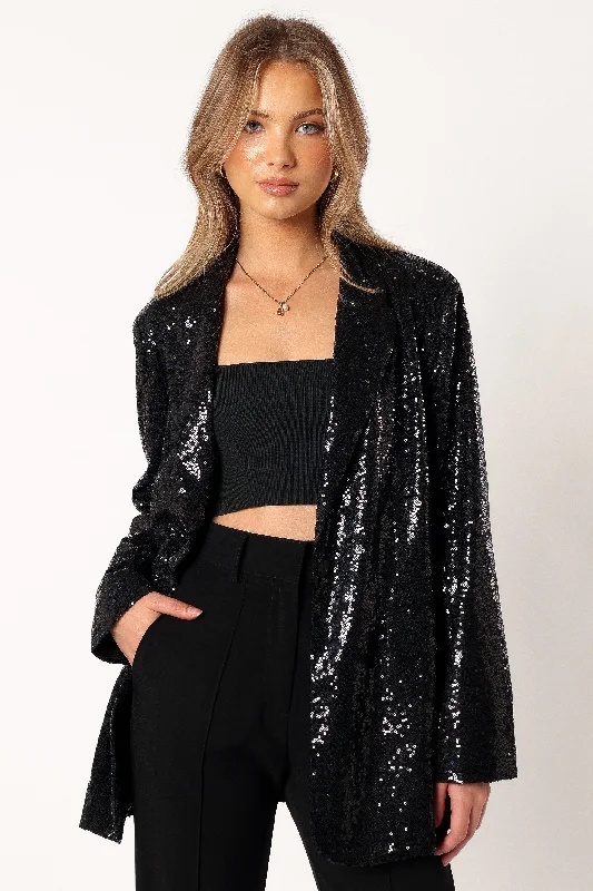 Casual Comfort Casual Comfort Delaney Sequin Blazer - Black