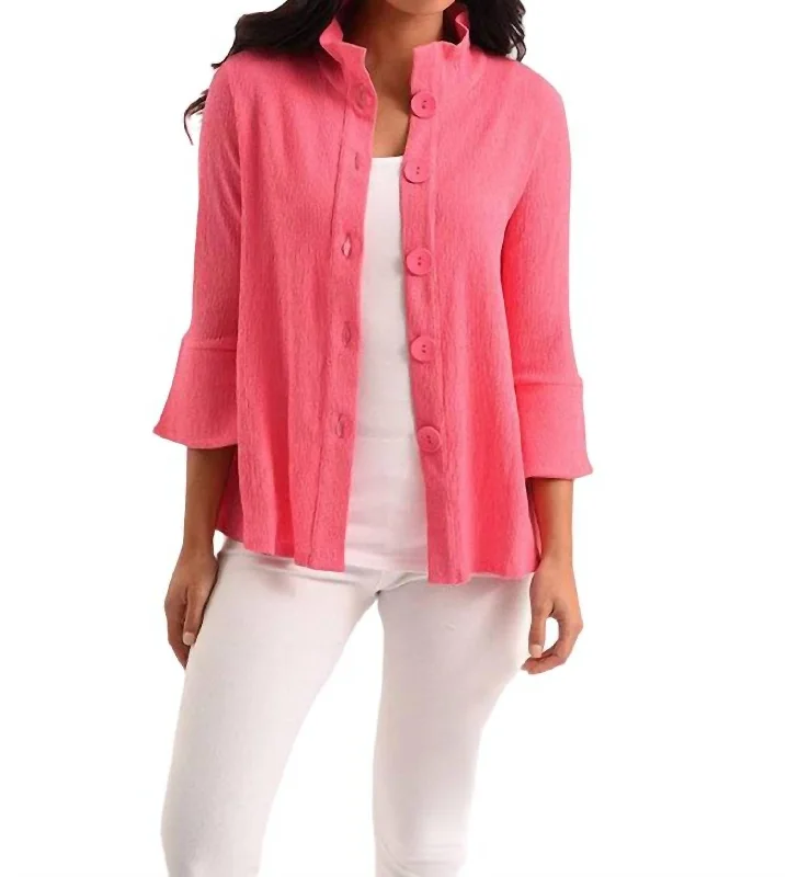 Elegant Small Dress Elegant Small Dress Kara 3/4 Jacket In Fuchsia