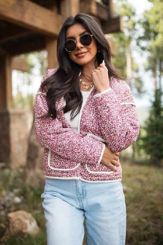 Romantic Off-Shoulder Style Romantic Off-Shoulder Style Set Me Free Berry floral Quilted Zip Up Jacket Romantic Off-Shoulder Style Romantic Off-Shoulder Style Set Me Free Berry floral Quilted Zip Up Jacket