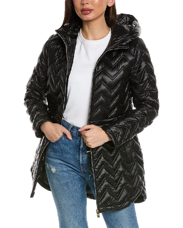 Elegant Lace Style Elegant Lace Style Via Spiga Chevron Quilted Coat