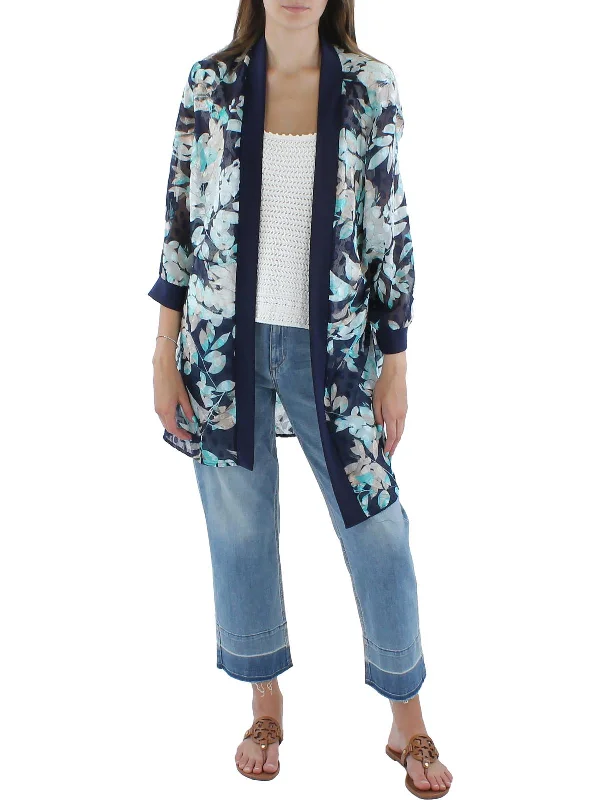 Rock Street Items Rock Street Items Womens Jacquard Floral Duster Blazer