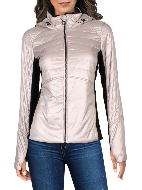 Simple Design Sense Simple Design Sense Womens Quilted Colorblock Puffer Jacket