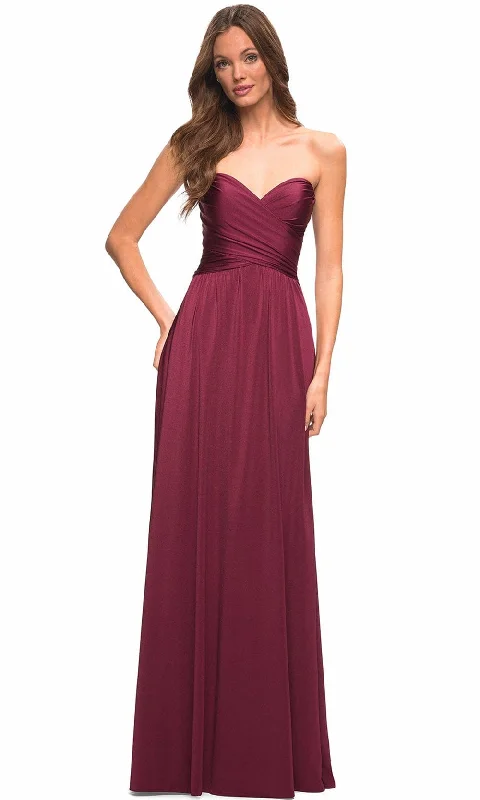 Romantic Princess Skirt Romantic Princess Skirt La Femme 30700 - Cross Bodice Gown With Slit