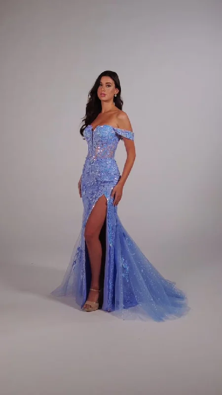 Romantic Dinner Romantic Dinner Ellie Wilde Lace Corset Prom Dress EW35082
