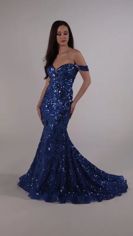 Elegant Temperament Elegant Temperament Ellie Wilde Off Shoulder Sequin Prom Dress EW35094 Elegant Temperament Elegant Temperament Ellie Wilde Off Shoulder Sequin Prom Dress EW35094