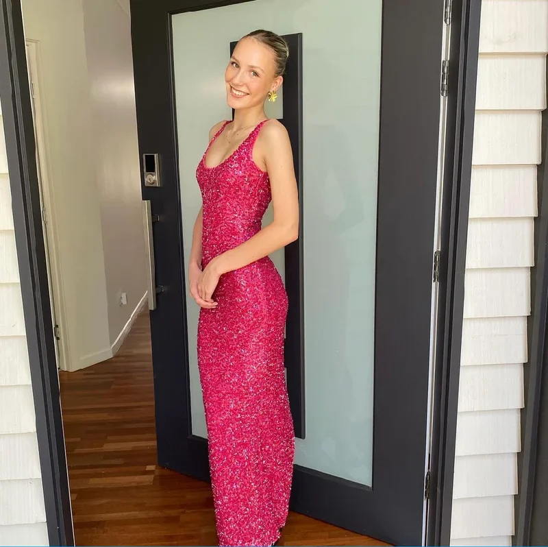 Street Casual Chic Street Casual Chic Fuchsia Spaghetti Straps Sequins Mermaid Long Party Dress, DP2633 Street Casual Chic Street Casual Chic Fuchsia Spaghetti Straps Sequins Mermaid Long Party Dress, DP2633