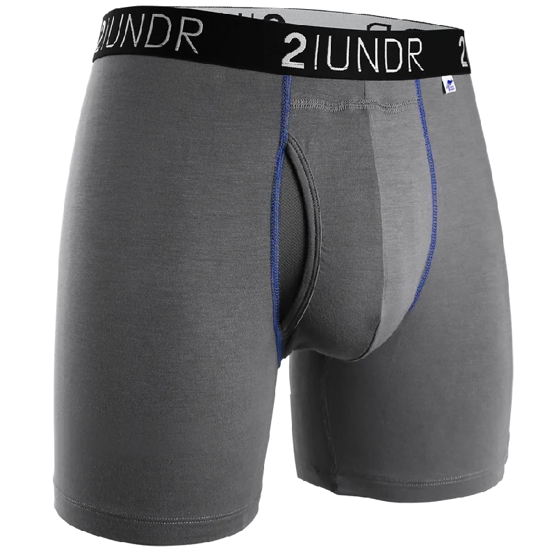 Simple And Generous Style Simple And Generous Style 2UNDR Swing Shift 6" Boxer Brief 2U01BB.001 Grey/Blue Simple And Generous Style Simple And Generous Style 2UNDR Swing Shift 6" Boxer Brief 2U01BB.001 Grey/Blue