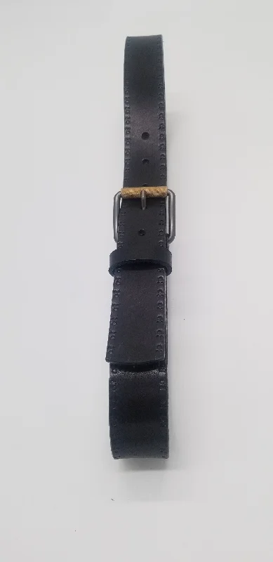 Personalized Printing Design Personalized Printing Design 35 MM Edge Brogue Belt Black 6214 Personalized Printing Design Personalized Printing Design 35 MM Edge Brogue Belt Black 6214