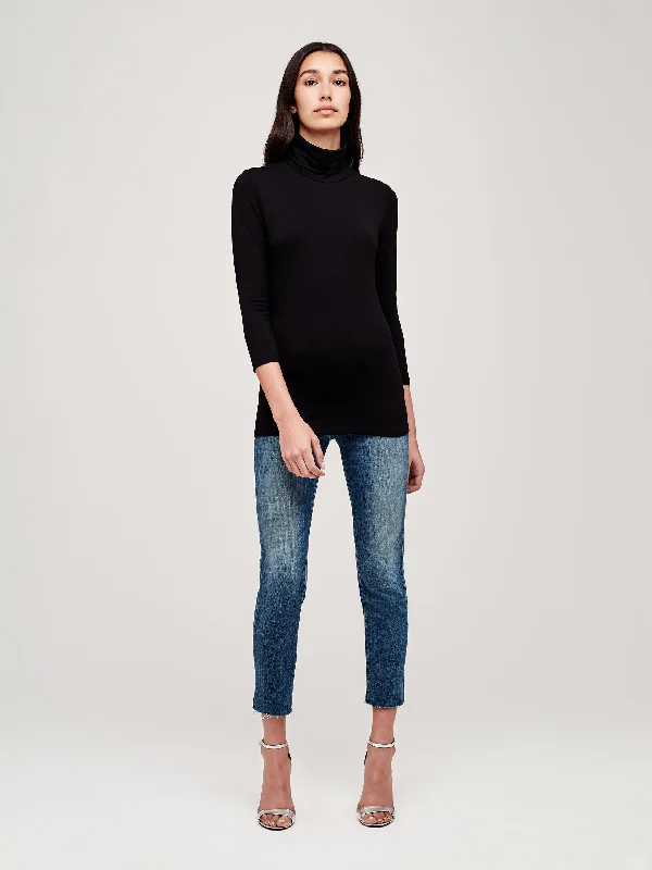 Elegant Feminine Style Elegant Feminine Style AJA Turtle Neck 3/4 Sleeve Black 5495MJT-BLACk