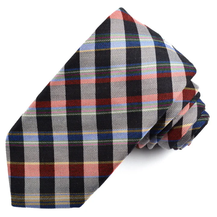 Romantic Off-Shoulder Style Romantic Off-Shoulder Style Cotton and Silk Woven Jacquard Plaid Neck Tie B25218 Romantic Off-Shoulder Style Romantic Off-Shoulder Style Cotton and Silk Woven Jacquard Plaid Neck Tie B25218