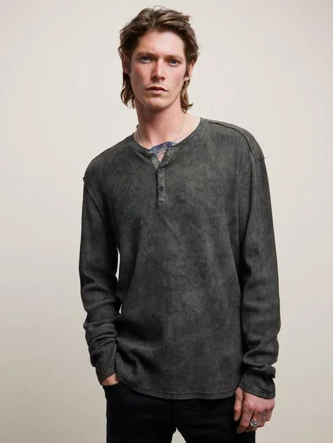 Minimalism Minimalism HARTFORD LONG SLEEVE WAFFLE HENLEY K5655Y1-CBJ10B
