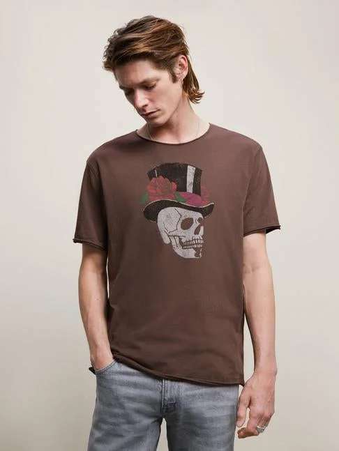 Simple Design Skirt Simple Design Skirt SKULL TOP HAT CREW NECK TEE KG5725Y1-KW3B1