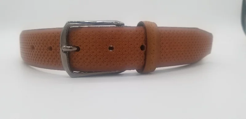 Elegant Temperament Elegant Temperament Dot and Cross Embossed Leather Belt 6151