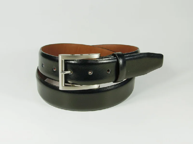 Personalized Art Style Personalized Art Style Leather belt with Nickle finished buckle Black 6014-01 Personalized Art Style Personalized Art Style Leather belt with Nickle finished buckle Black 6014-01