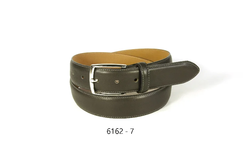 Simple And Color Simple And Color Leather Belt with top stitch 6162-7 Grey